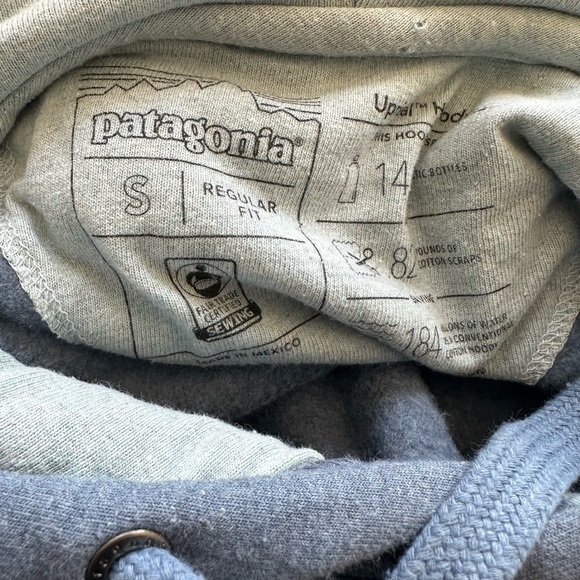 Patagonia P6 Logo Uprisal Hooded Sweatshirt In Pigeon Blue size S - Picture 7 of 8
